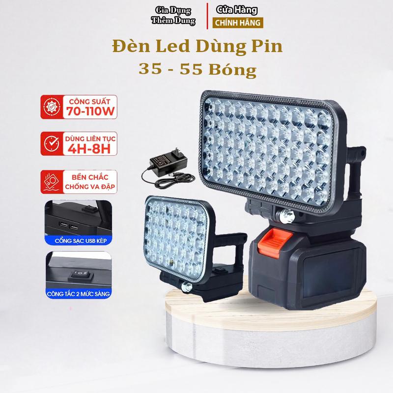 { DEAL MỞ BÁN } Đèn Led 35 - 55 Bóng, Bóng Đèn Led Siêu Sáng, Bóng Có 2 Chế Sáng, Ánh Sáng Chiếu Rộng, Thân Đèn Led Sử Dụng Chân Pin Phổ Thông 4cm, Đèn Pha Led Tích Hợp Cổng Sạc USB, Có Tay Cầm Tiện Lợi
