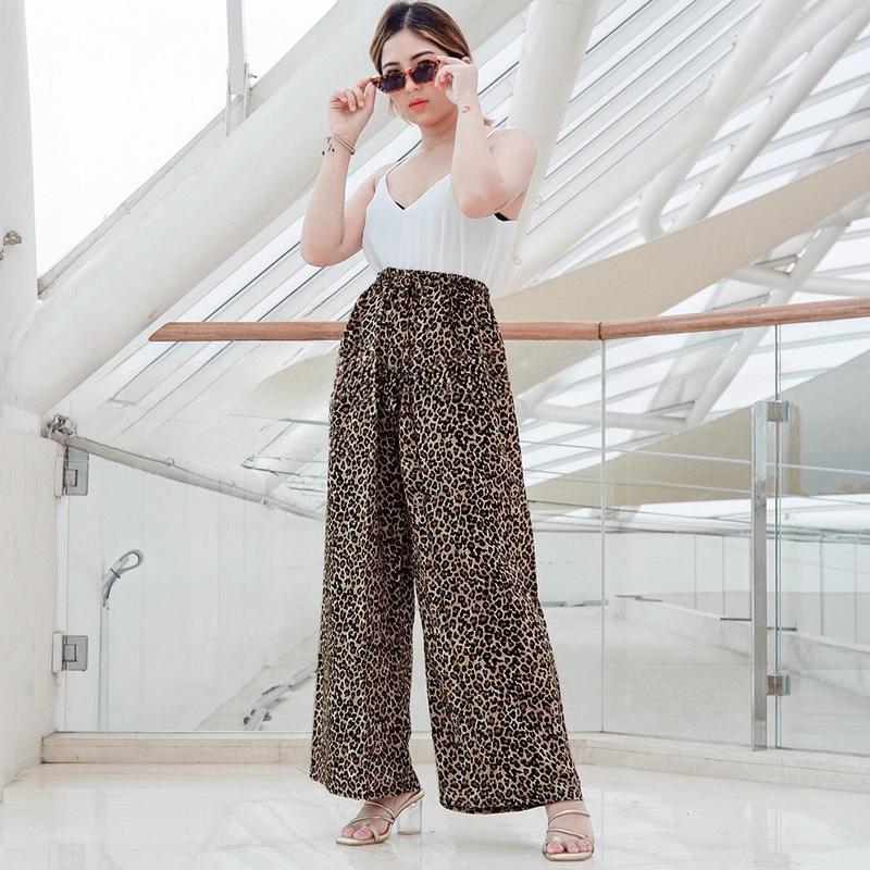Leopard KULOT Pants Highwaist / Celana Panjang Wanita / Kulot Motif zebra 1