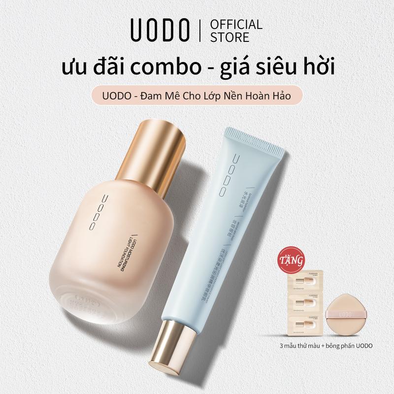 Combo bán chạy UODO Kem nền + UODO Kem lót Mỏng nhẹ cấp ẩm lâu trôi che khuyết điểm lỗ chân lông giao hàng siêu tốc cho khô da