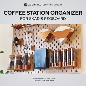 Coffee Station Organizer for Modular Pegboard – Rak & Holder Alat Kopi Modular