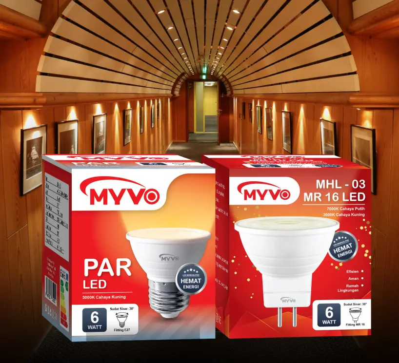 Lampu PAR LED MYVO MHL – 6W Super Terang, Hemat Energi, Cahaya Warm & Cool, Ideal untuk Dekorasi & Spot Lighting!