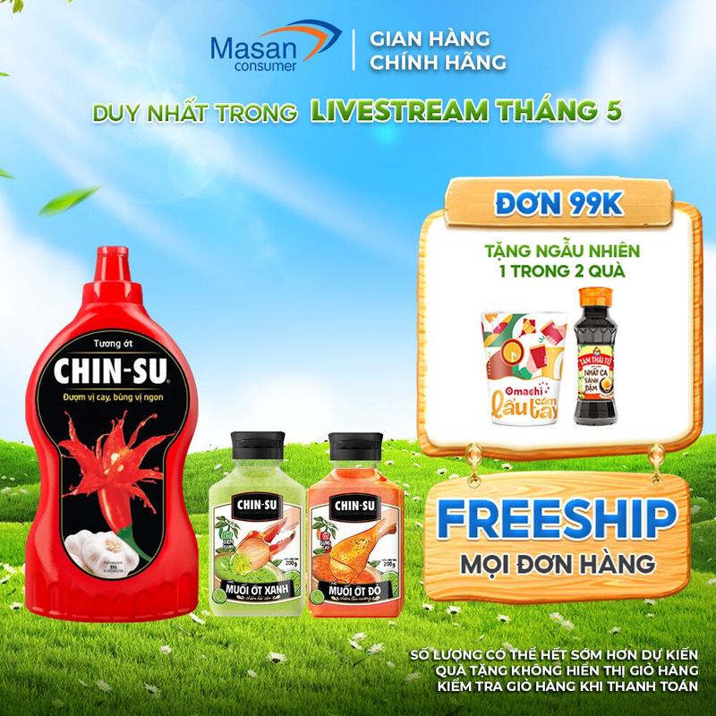 Combo tương ớt CHIN-SU 2KG và 1 xốt muối ớt xanh và 1 xốt muối ớt đỏ 200gr 0