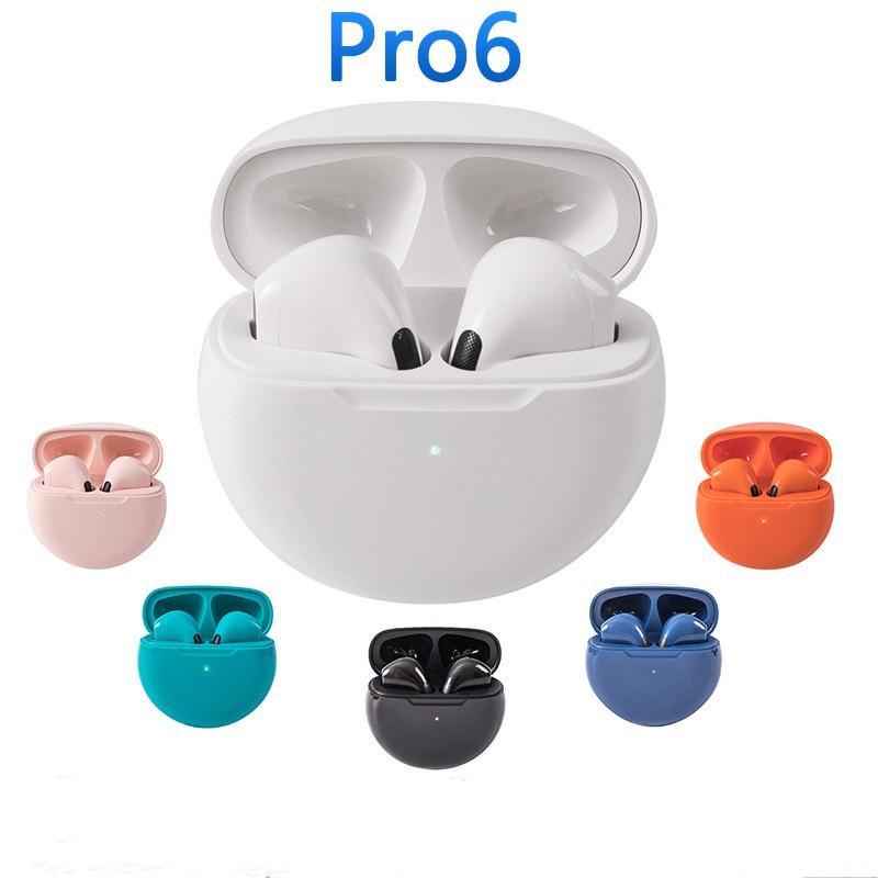  Tai nghe không dây Pro 6 TWS có sẵn để bán công nghệ Bluetooth tai nghe trong tai Earpods thích hợp cho thể thao và game thủ Pods tương thích với tất cả các loại điện thoại. 