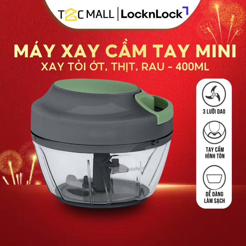 Dụng Cụ Xay Tỏi Ớt Cầm Tay LocknLock 400ML Cối Xay Tỏi Ớt Màu Xanh CKS315GRN T2C Mall
