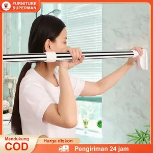 Tiang Gorden Fleksibel /Tiang Kamar Mandi/Tiang Tongkat Jemuran Baju/Tiang Pipa Tongkat Rak Lemari/Gantungan Baju 150cm-280cm Shower