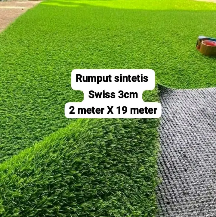 Rumput Sintetis Swiss Premium 3cm 2 meter X 19 meter / rumput sintetis outdoor / indoor