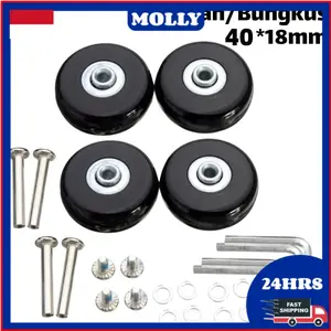 （Ready Stock）4PCS/Set Roda Koper Pengganti 40 45 50mm Luggage Replacement Wheel Rubber Suitcase Wheels Kabin