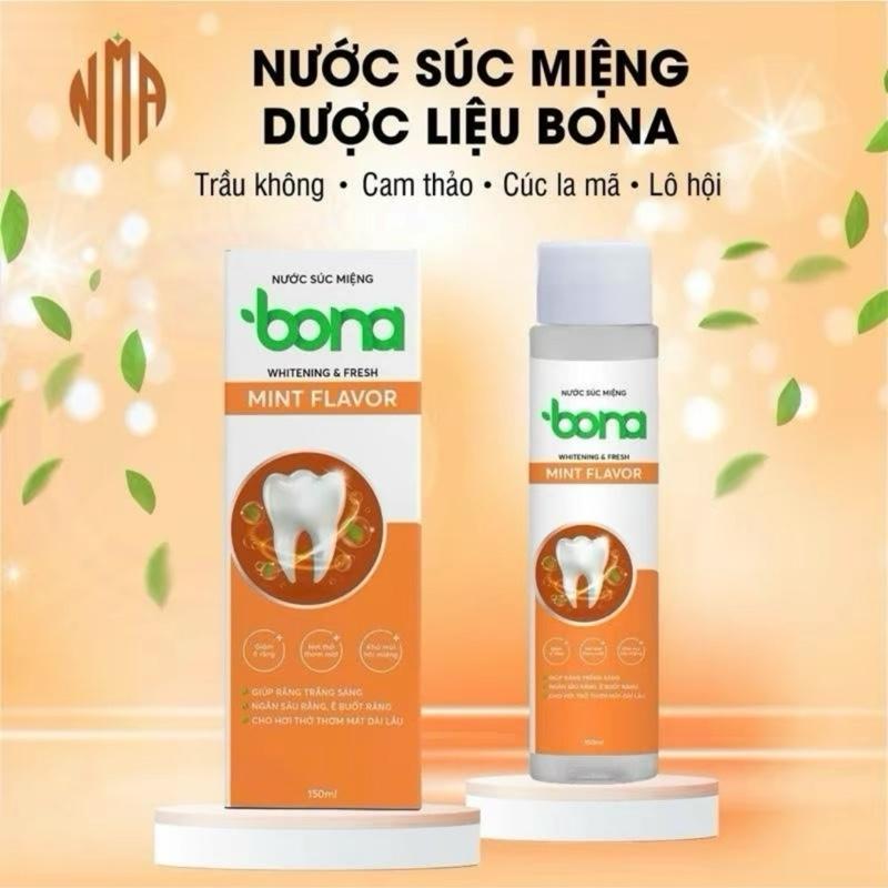 Không Cồn Nước Súc Miệng Thảo Dược BONA - Vệ Sinh Khử Mùi làm sạch mảng bám cải thiện nhiệt miệng sâu răng ê buốt