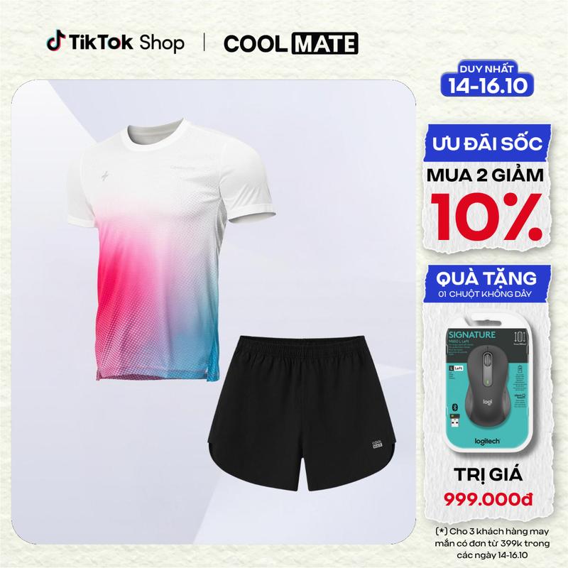 Set bộ thể thao nam Áo thun AirRush Gradient và Quần maxcool Thoáng Khí - Coolmate