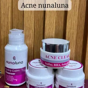 Nunaluna Acne Clear - Set Perawatan Wajah dengan Sulfur BHA & Salicylic Acid untuk Kulit Berjerawat