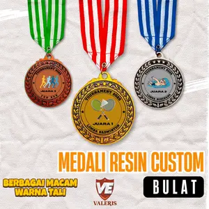 Medali Resin Custom Motif Bulat | Penghargaan Lomba, Wisuda & Kompetisi Olahraga