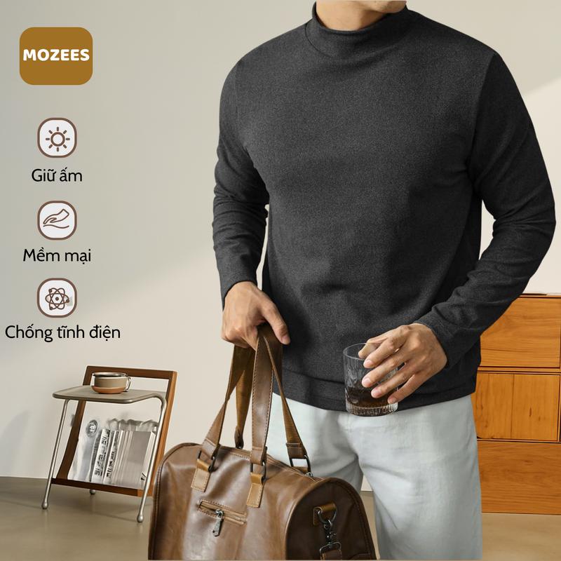  Mozees Áo Giữ Nhiệt Nam Cổ Cao Vải Derong Cao Cấp Mềm Mịn Giữ Ấm Mùa Thu Đông 