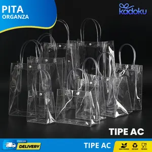 Tas mika PVC / Tas mika transparan / Tas bening / Goodiebag transparan / Goodiebag mika I AC01-AC16