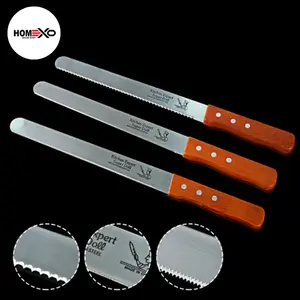ALAT DAPUR SERBAGUNA PISAU GERIGI GAGANG KAYU PANJANG BAHAN STAINLESS STEEL PERATA POTONGAN ROTI CSKE KEJU