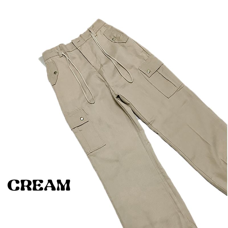 FUTI ID - Keyla Pants Celana Cargo Panjang  kulot Wanita Highwaist Premium Santai Karet Nyaman Tebal Lembut serut bawah 5
