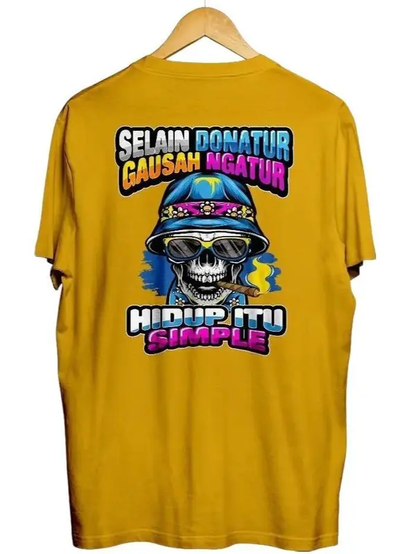 Kaos pria sablon depan belakang motif kata kata tulisan SELAIN DONATUR GAUSAH NGATUR VOL 1 Lembut Nyaman Kaos Distro 4