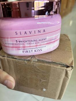Product Review of SLAVINA Organic Rice Body Scrub First Kiss | scrub badan untuk menghilangkan bekas luka from K**a 0