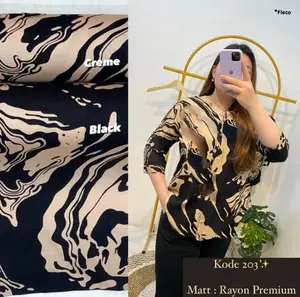 fleco kemeja blus wanita fashion kekinian atasan baju perempuan bahan rayon premium