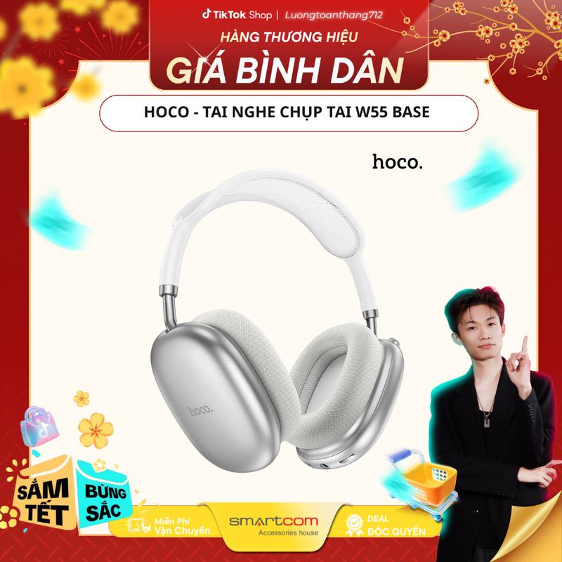   LTT  Tai nghe trùm W55 HOCO - Nghe nhạc chất lượng cao - 4 màu - Headphone trẻ trung dung lượng pin lớn tainghe  chuptai airpods pro Bluetooth chống ồn 