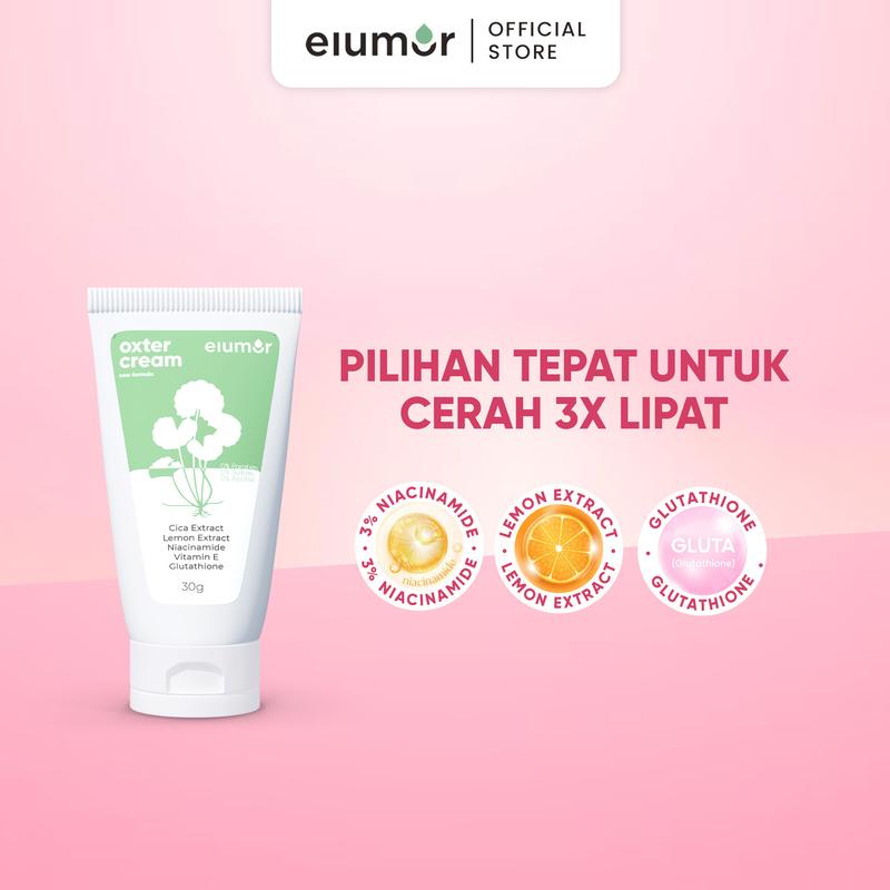 Elumor Oxter Cream 30g - Krim Pencerah Ketiak, Mengandung Niacinamide, Glutathione & Lemon, Pencerah Leher Hitam, Vitamin Mencerahkan Memutihkan Selangkangan 2