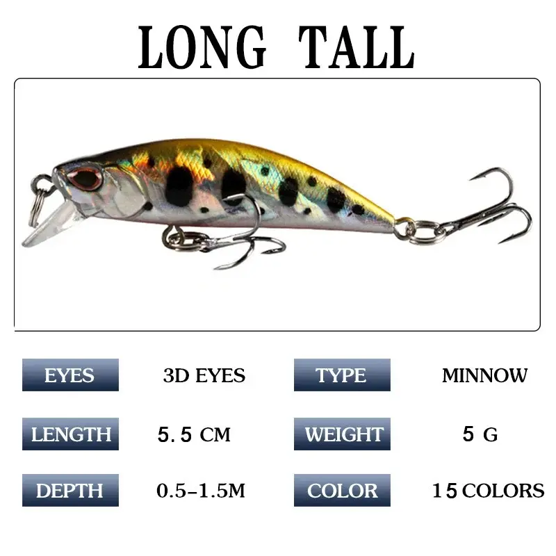 Lures & Baits 50mm/5g 1Pcs Sinking Minnow Umpan Pancing 50mm 5g Fishing Lure Bentuk Ikan Kecil Kail Swimbait Bass Bait Wobbler Alat 4