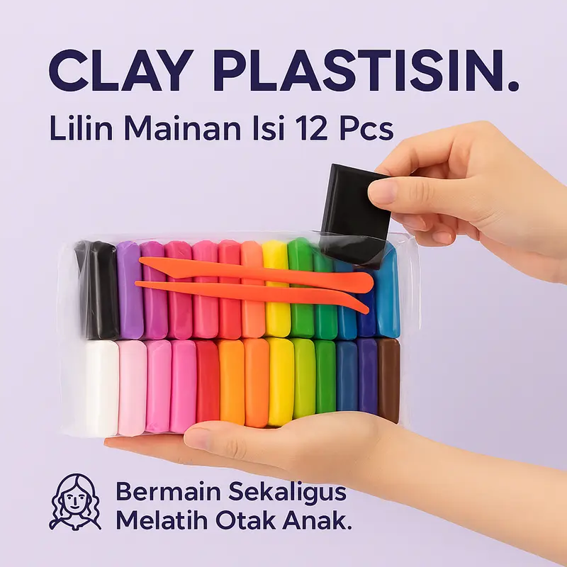 Clay Lilin Mainan Anak 12 Pcs Free 3 Pisau Bahan Polymers Lembut Plastik Toys Buah Beli 1 Dapat 12 Warna Mix Cocok Untuk Perkembangan Anak Dan Menghibur 1