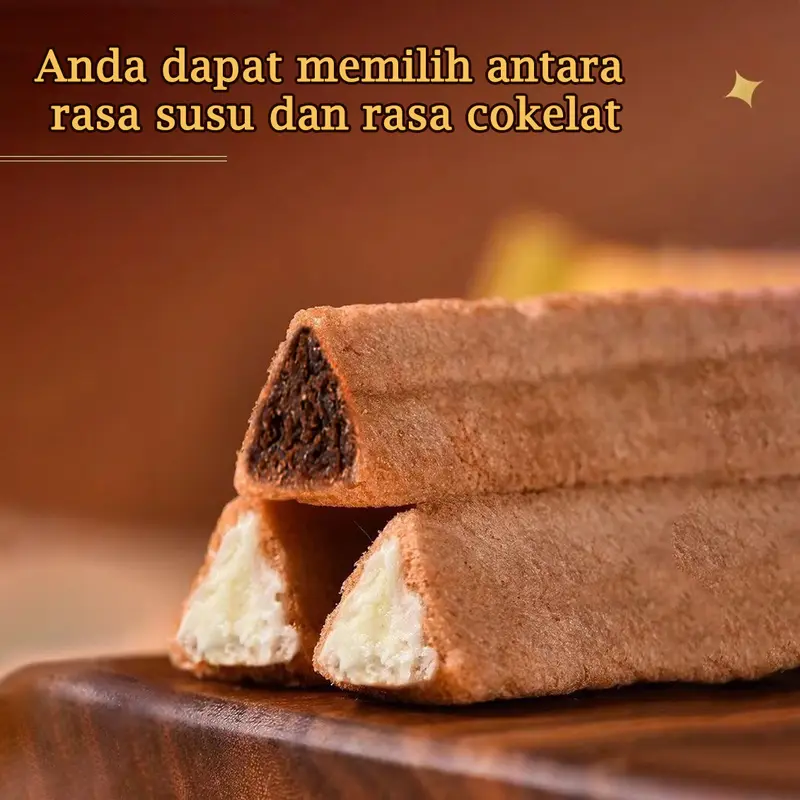 COD/KALIO wafer/Batang cokelat panjang dengan sudut cokelat/berisi isian/kue kering berbentuk segitiga/makanan ringan/lapisan cokelat/cokelat/batang cokelat/makanan ringan untuk bersantai. Chocolate Food delfi  almond coklat 5