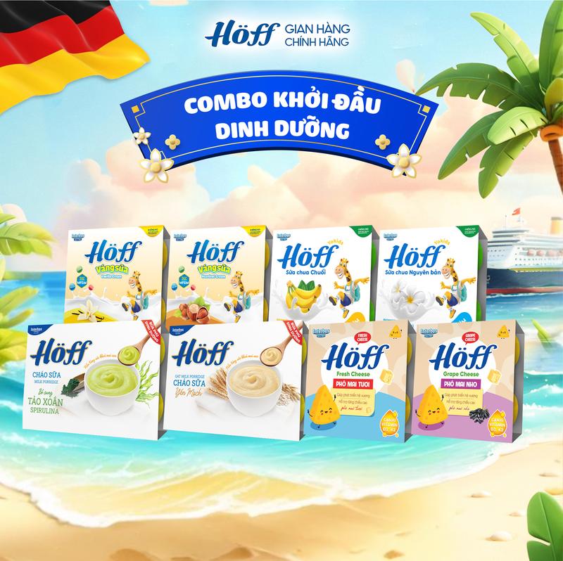 Combo Khởi Đầu Dinh Dưỡng Sữa Chua Váng sữa Cháo sữa Phô mai tươi trẻ em Hoff ăn dặm bổ sung dưỡng chất Cho Bé 4 Lốc