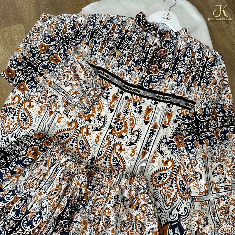 Setelan Celana Kulot Jumbo Motif LD 140 LD 160 Lingkar Pinggang 100-140 Estimasi BB 80-160KG Oversize Jumbo Rayon Viscose Adem Kancing Busui Free Bros  Muslim Wanita | Juragan Klambi 5