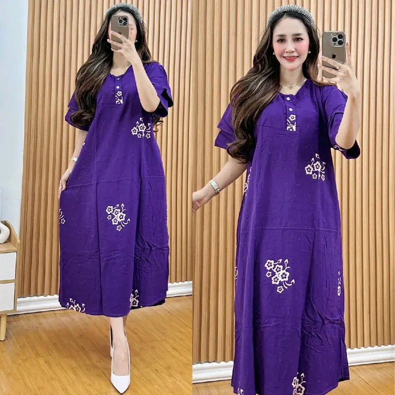 DRESS BUSUI LENGAN TUMPUK - DASTER KLOK A TALI SAMPING LD 120 3