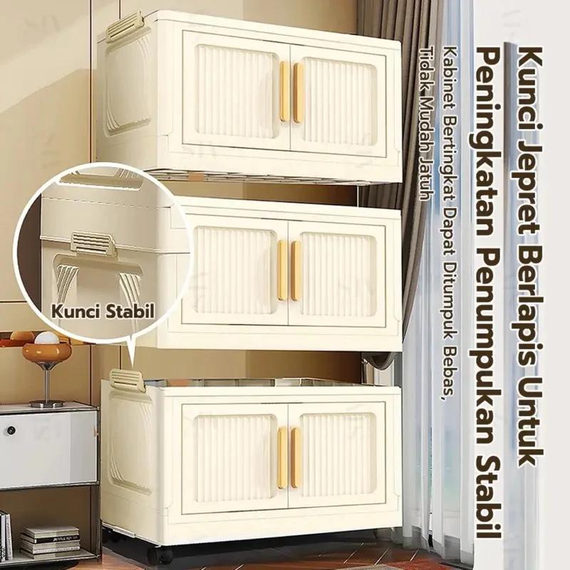 【COD】Lemari pakaian Rak susun serbaguna Lemari Plastik Susun Besar Lemari Lipat Anak & Bayi Rak Baju Multifungsi dapur box