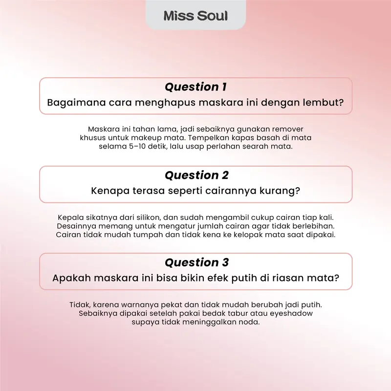 ［COD&NEW］Maskara Miss Soul Double-Headed Tahan Air dengan Efek Riasan Tebal dan Panjang - Mascara, Kering Waterproof Lasting Hitam besi maskara 6
