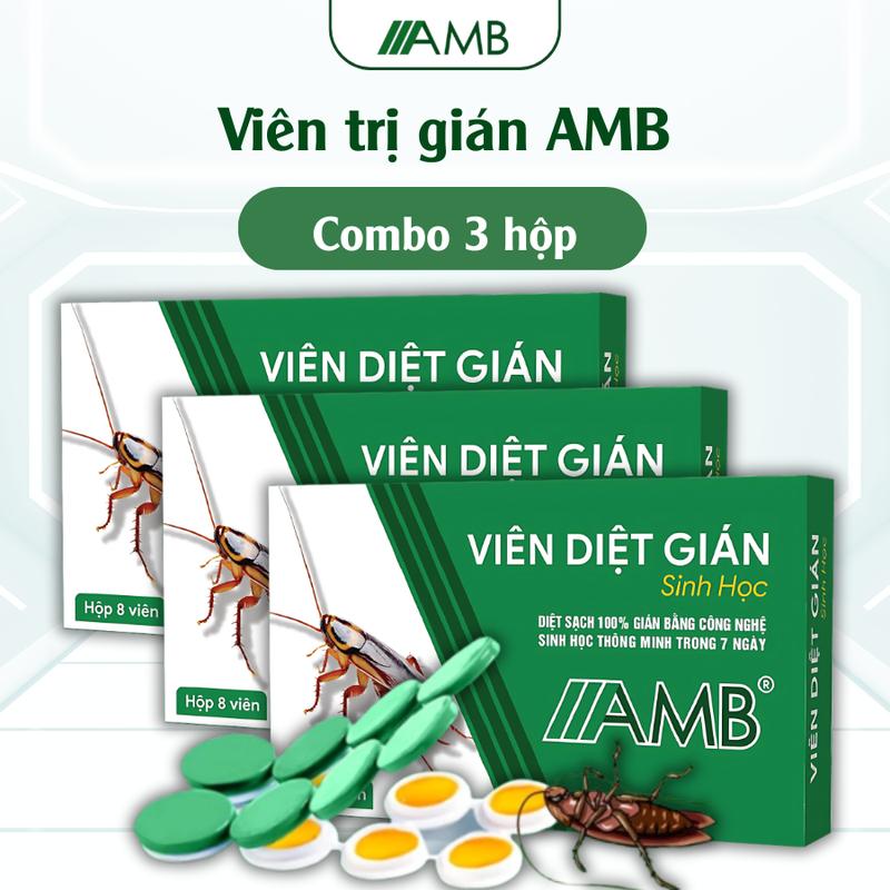 Combo 3 hộp viên diệt gián sinh học AMB, thuốc diệt gián hiệu quả nhanh chóng, an toàn sức khỏe, hộp 8 viên Nhang