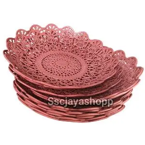 PAKET HEMAT ISI 24 PIRING ROTAN MOTIF Diamond tebal kwalitas Bagus kitchenware 6