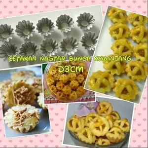 Cetakan kue Nastar bunga keranjang isi 40 pcs Aluminium Set Kitchenware plastik warna