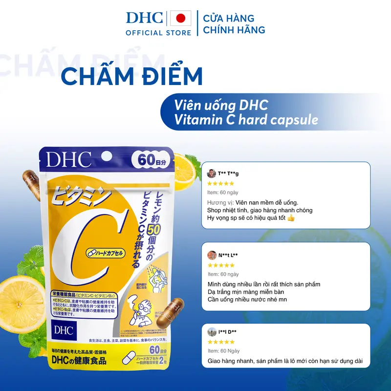 Product Introduction of Combo Viên uống DHC Kẽm + Vitamin C hỗ trợ duy trì sức khỏe, hỗ trợ giảm thâm da, giúp da sáng mịn (Combo 20 Ngày & Combo 60 Ngày) - TPBVSK DHC ZinC + Vitamin C 20