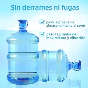 Juego de Tapas para Botella de Agua de 5 Galones, Mejora 5 Piezas con Tapa de Reemplazo de Silicona Antiderrames y 1 Asa para Botella de Agua, Tapas Reutilizables para Botellas de 55 mm, Conveniente y Fácil de Instalar (5Piezas)