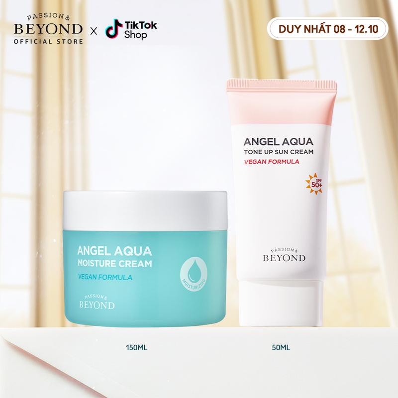 [Beyond Official] Combo BEYOND Angel Aqua Kem dưỡng ẩm Moisture Cream 150 + Kem Nâng Tone TONE-UP SUN CREAM 50ml Skincare Toner
