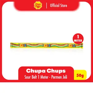 Chupa Chups Sour Belts Soft and Chewy 1 meter 50g - Permen Jeli Rasa Aneka Buah