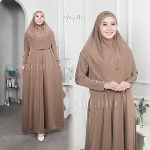 Mila Abaya Jersey Set hijab Plus Ciput Abaya Umroh Daily Muslim Kerudung Gamis Wanita Arab Syari Dewasa