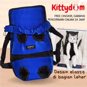 KITTYDOM Tas Kucing Gendong Depan Belakang Pet Travel Bag Pet Cargo Kucing Tas Gendongan Depan Eco Tas Kucing Anjing Puppy Cat Kitten Anabul Tas Bawa Hewan Pet Bag