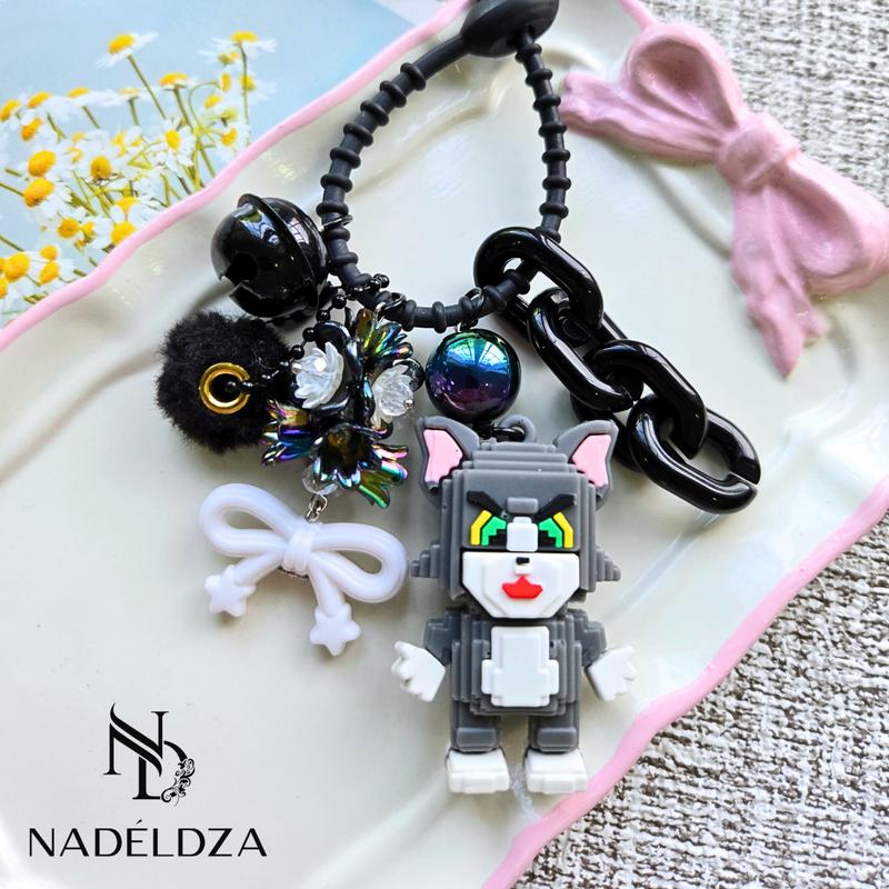 Nadeldza Bag Charm Karakter Tom n Jerry Legoo Kartun Lucu Bunyi Lonceng/ Gantungan Tas Kartun Kucing Lucu 1