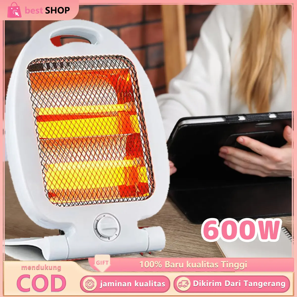 Penghangat Ruangan Elektrik Pemanas Ruangan Quartz Heater Lampu Pemanas Ruangan Anti Terbakar air