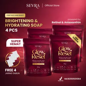[SUPER HEMAT] SEVRA Glow Reset Brightening & Hydrating Soap 4x50gr | Kombinasi Niacinamide, Retinol, & Astaxanthin | Sabun Pencerah Badan & Wajah