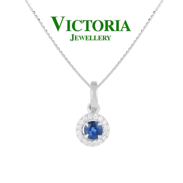 Gambar Liontin Berlian Batu Blue Sapphire VPD804912 Victoria Jewellery dari Victoria Jewellery Online Kota Administrasi Jakarta Selatan Tokopedia