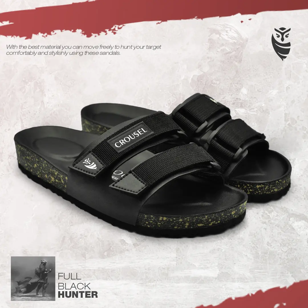 Crousel Sandal slide \ Unisex - Hunter Full Black