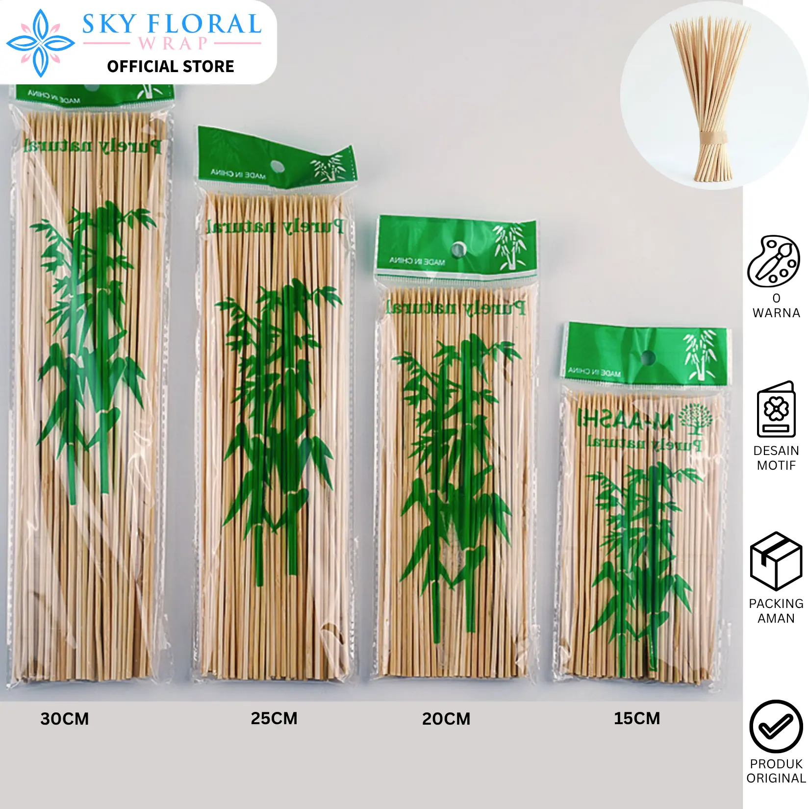 Tusukan sate Lidi Buket Uang Panjang 30 Cm Isi 100 pcs U11