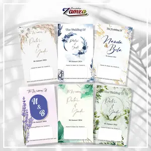 (50pcs) Undangan Pernikahan Lipat Tipe Aesthetic / Undangan Termurah dan Terlaris / Free Desain Tanpa PO /