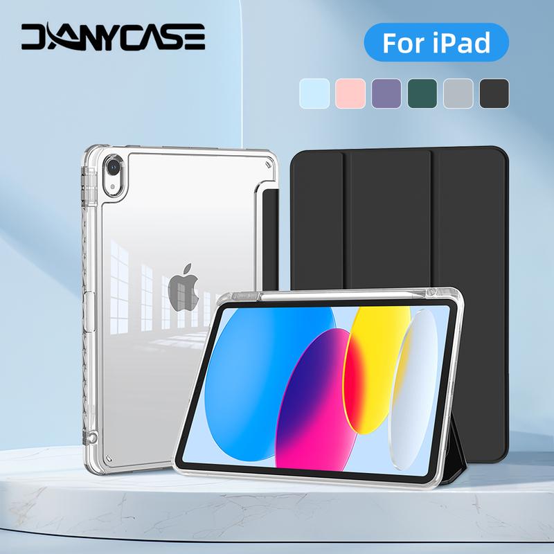 Tay áo bảo vệ trong suốt cao với chủ bút cho for iPad Mini 6 7 Gen 5th 6th 7th 8th 9th 10th Gen 11th Gen A16 2025 iPad Air 1 2 Air4 5 Air 6th 11" M2 Air M3 Pro 2018-2025 11 12.9inch Pro M4 M5 11 13inch Ốp Phụ Kiện Case ốp lưng cho máy tính bảng ốp lưng