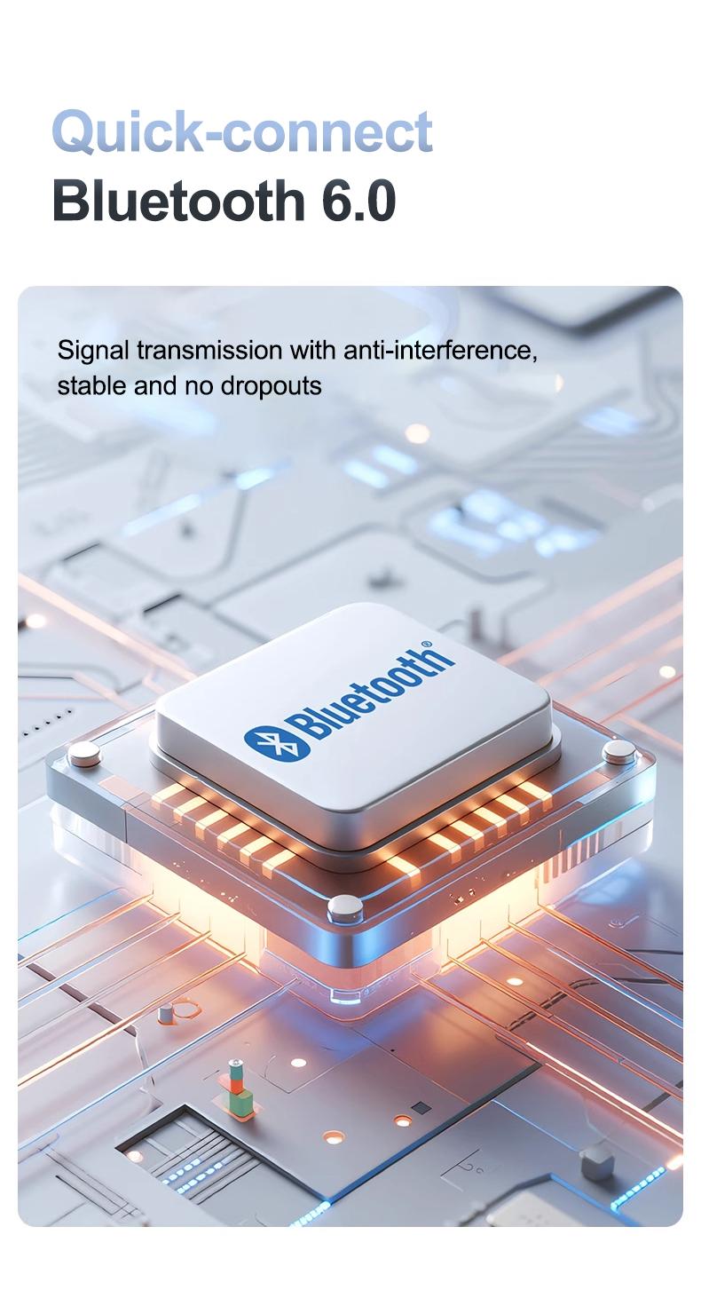 HTC NE63 OWS AI Headset Bluetooth 6.0 Sport Earbuds Layar LED TWS Noise Reduction HiFi Bass Stereo Wireless Gaming Headset dengan AI dan Noise Reduction